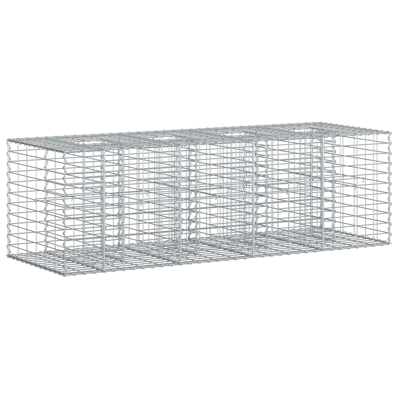 Gabion højbed Sølv 180 x 60 x 55 cm Galvaniseret stål