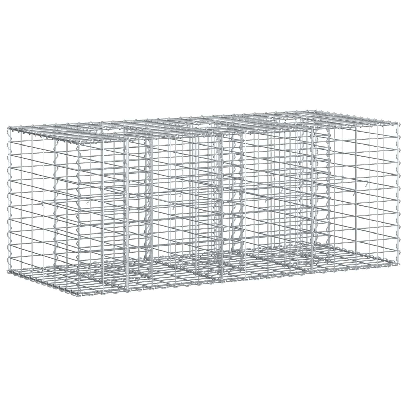 Gabion højbed Sølv 140 x 60 x 55 cm Galvaniseret stål