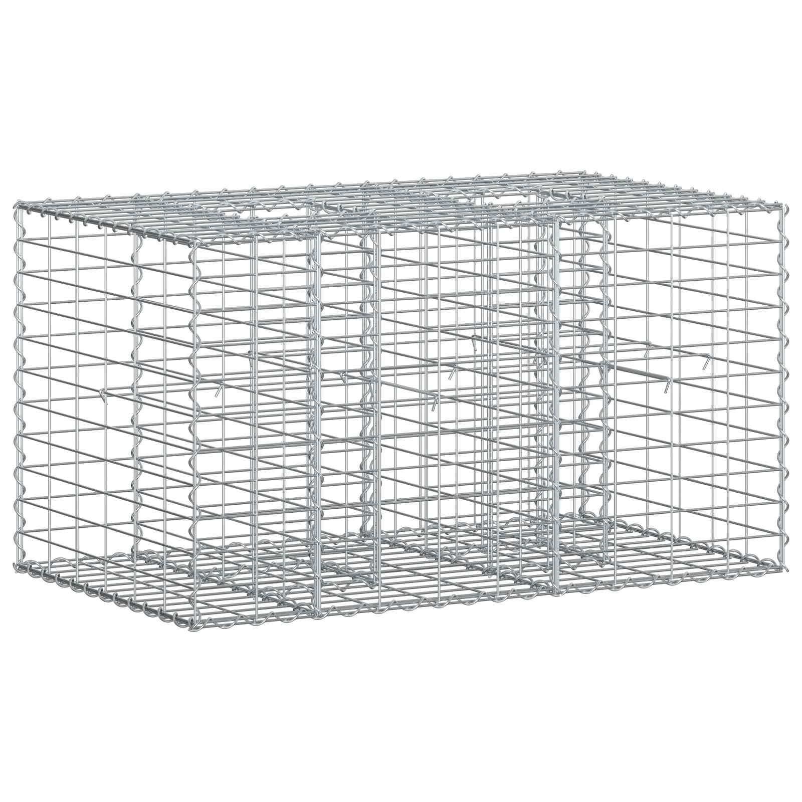 Gabion højbed Sølv 100 x 60 x 55 cm Galvaniseret stål