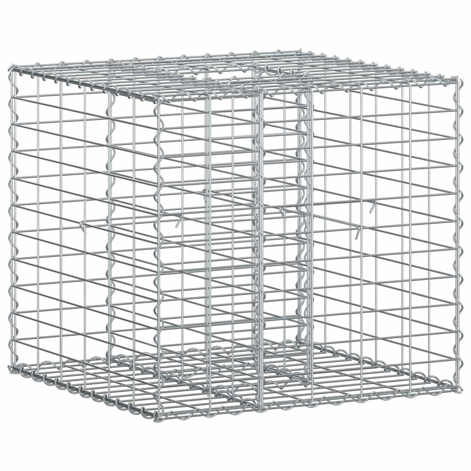 Gabion højbed Sølv 60 x 60 x 55 cm Galvaniseret stål