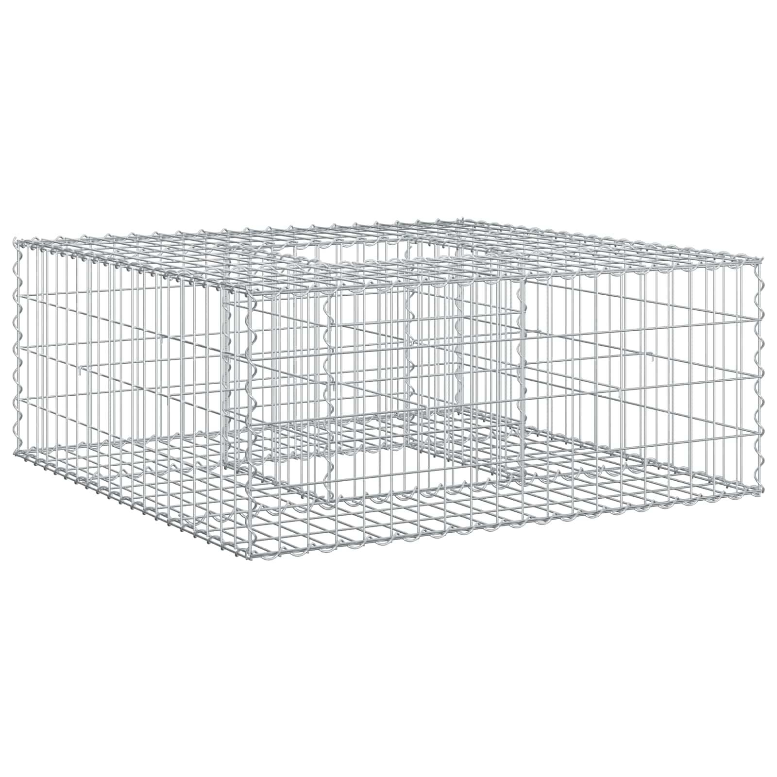 Gabion højbed Sølv 100 x 100 x 40 cm Galvaniseret stål