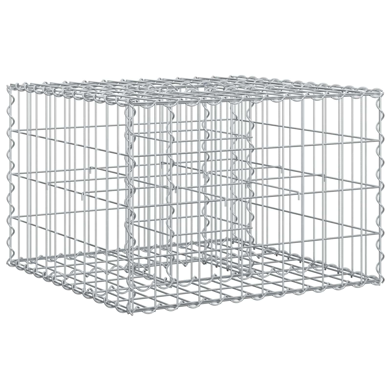 Gabion højbed Sølv 60 x 60 x 40 cm Galvaniseret stål