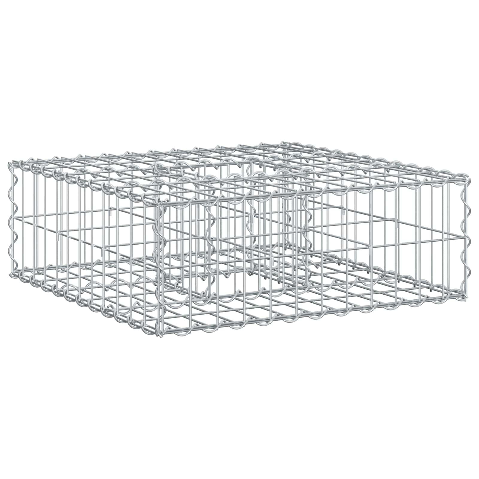 Gabion højbed Sølv 60 x 60 x 20 cm Galvaniseret stål