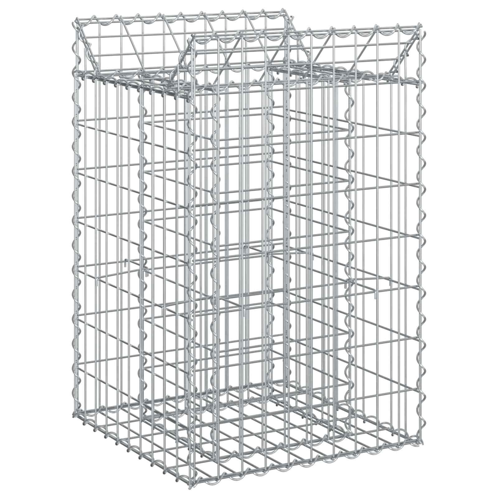 Gabion højbed Sølv 50 x 50 x 80 cm Galvaniseret stål