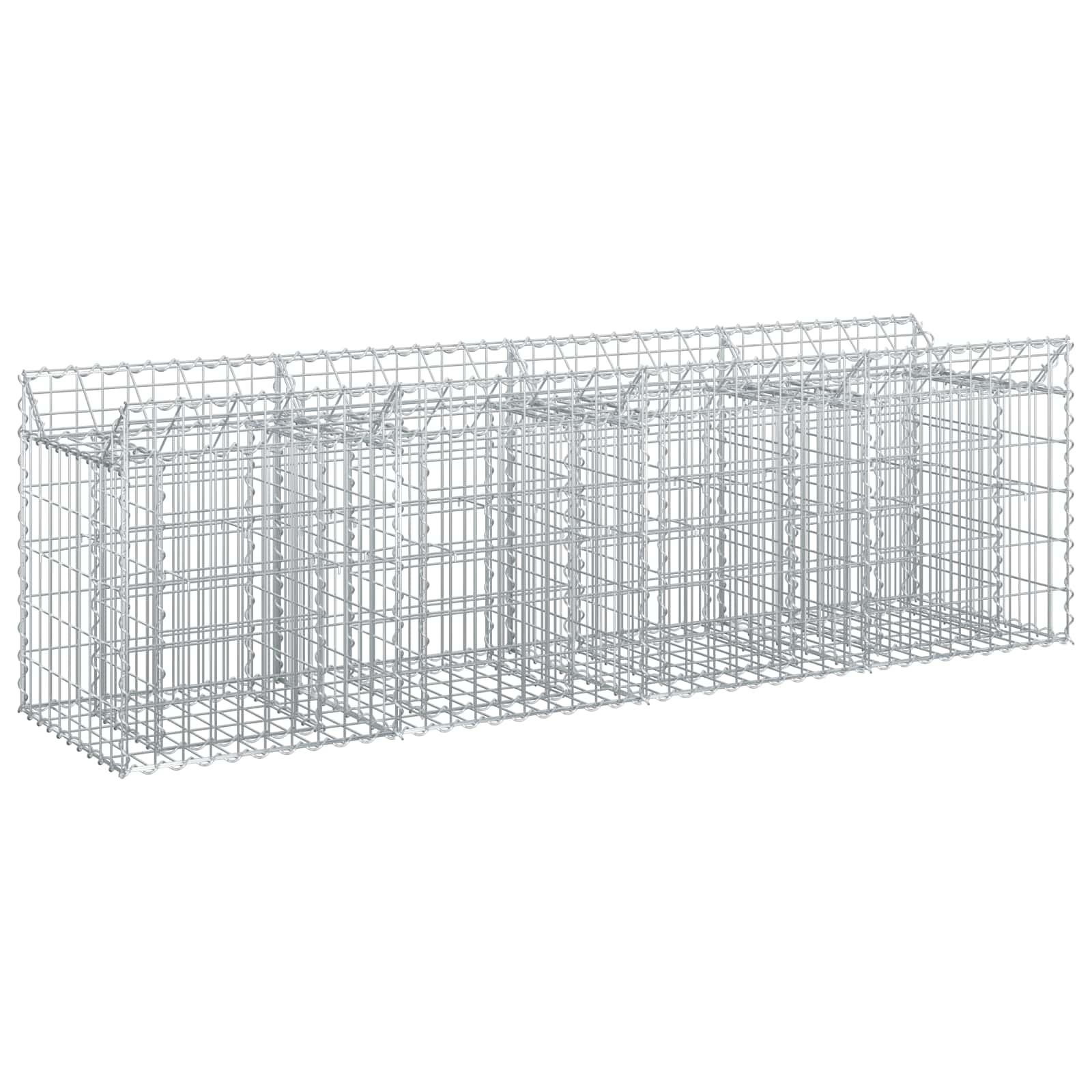 Gabion højbed Sølv 200 x 50 x 60 cm Galvaniseret stål