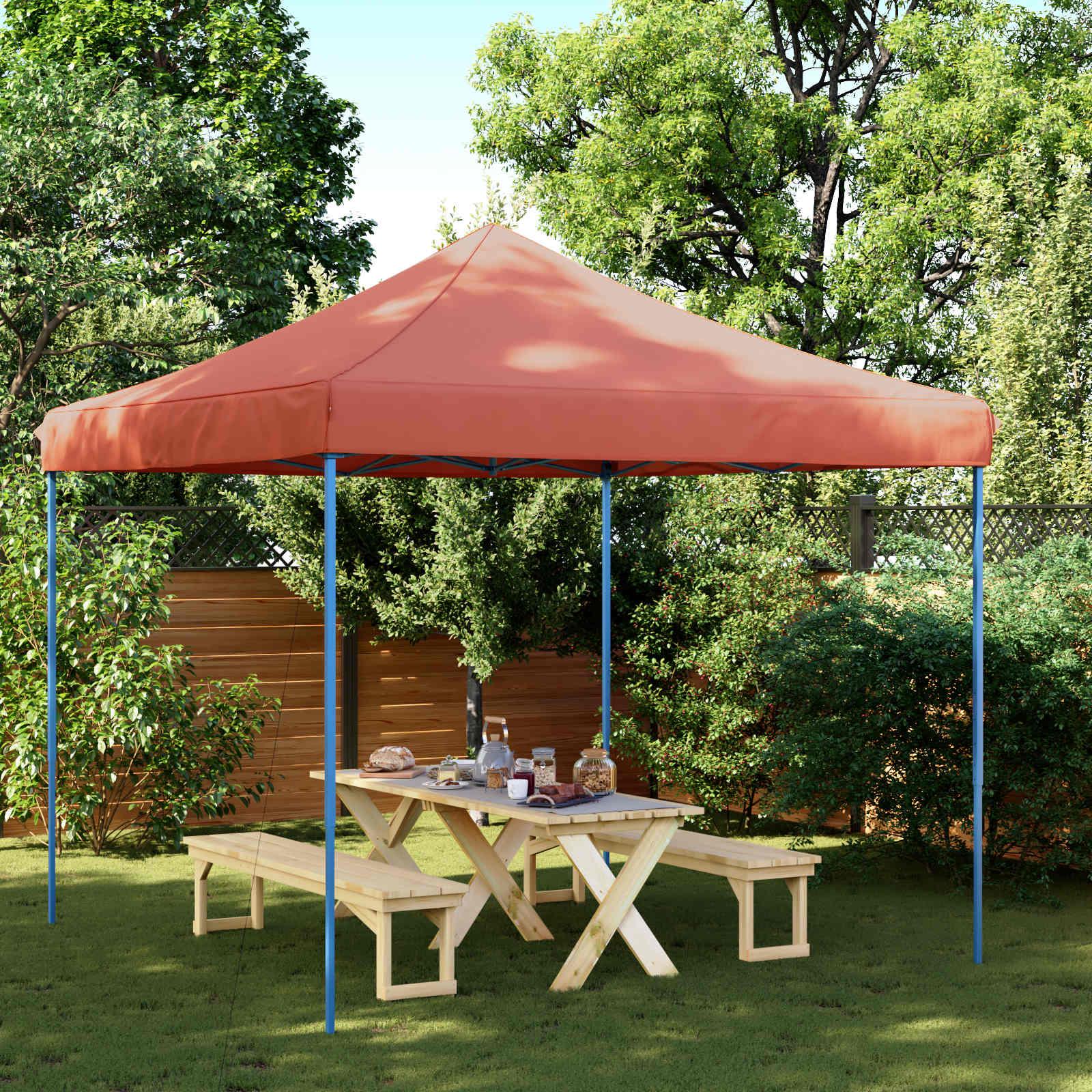 Pop-up partytelt i oxfordstof - terrakotta 292 Ã 292 Ã 315 cm
