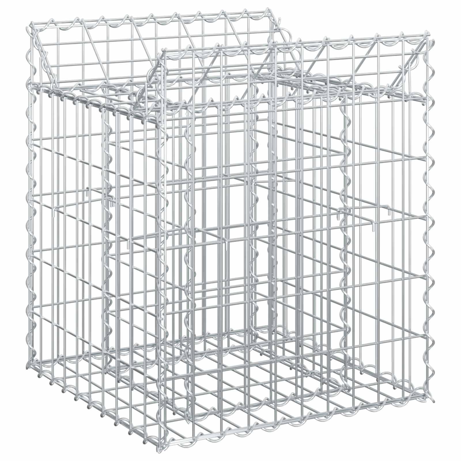 Gabion højbed Sølv 50 x 50 x 60 cm Galvaniseret stål