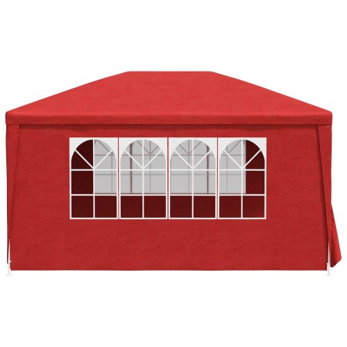 Partytelt med væg Rød 400 x 300 x 255 cm Polyethylen og stål