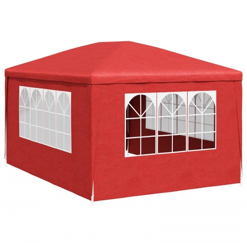 Partytelt med væg Rød 400 x 300 x 255 cm Polyethylen og stål