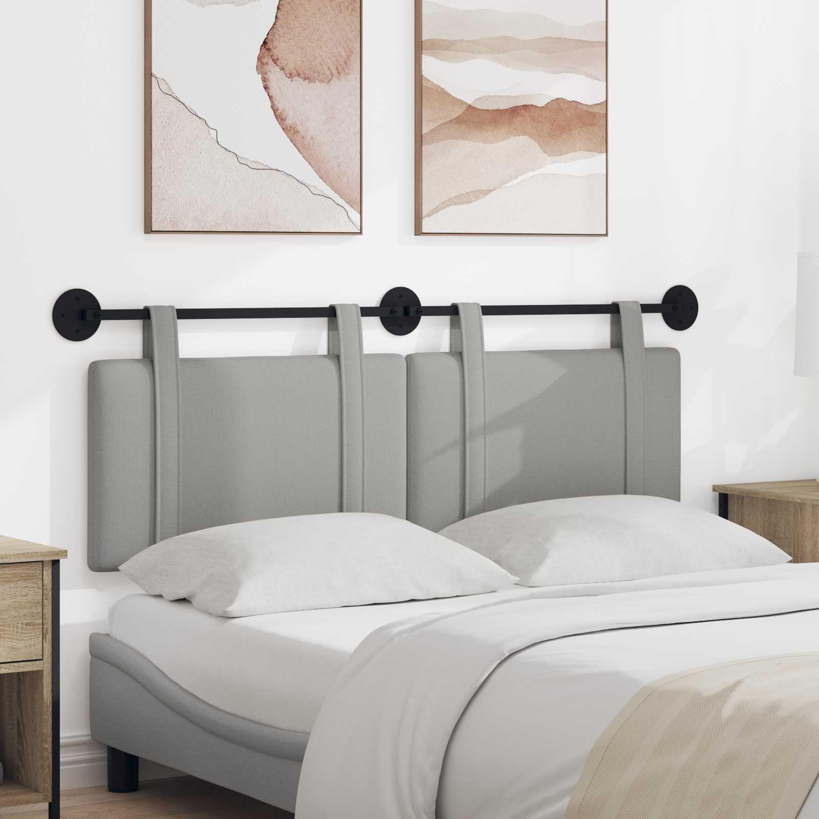 Hængende Hovedgavl Vægmonteret Skygrå 130 x 55 x 5 cm Stof