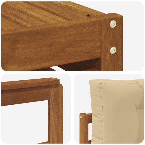 Udendørs sofagruppe med pude 5 stk Naturlig og Beige