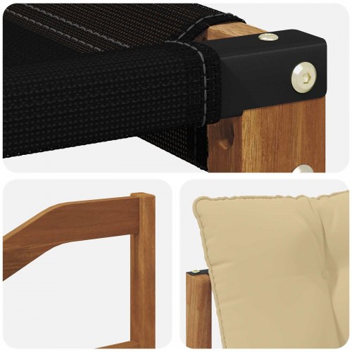 Udendørs sofagruppe med pude 6 stk Naturlig og Beige