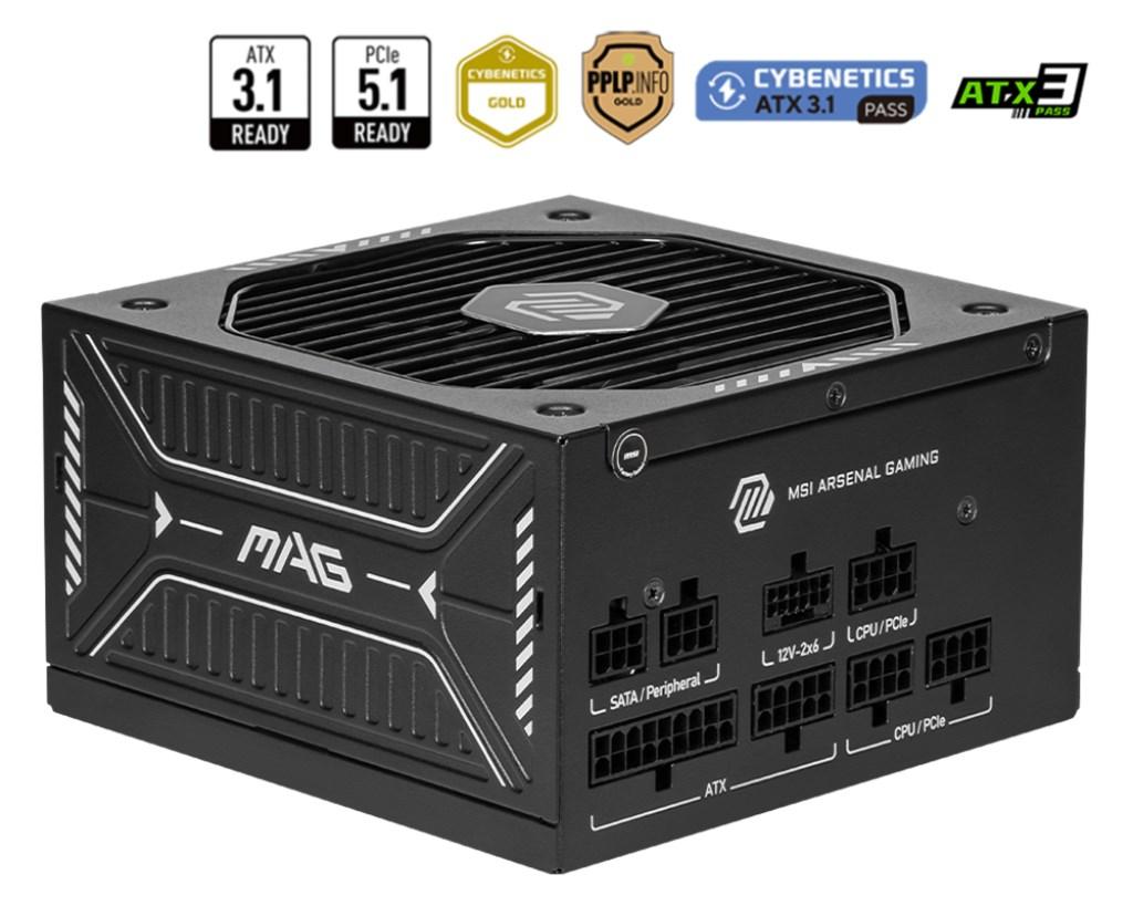 MSI MAG A750GLS PCIe 5 - 750 W fuldmodulær ATX strømforsyning, sort billede