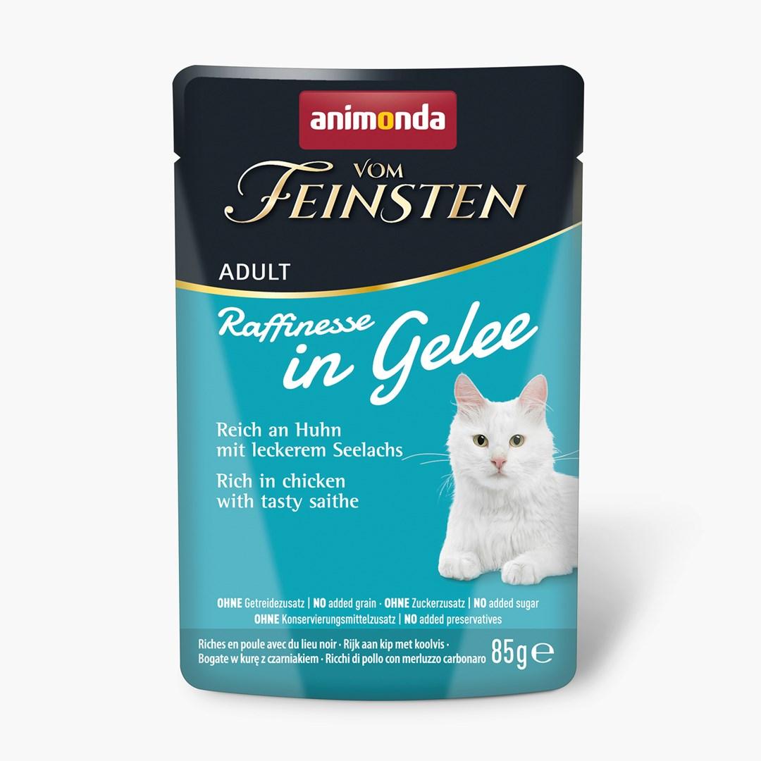 animonda Vom Feinsten Adult - Raffinesse i gelé med kylling og sej, vådfoder til kat - 85 g