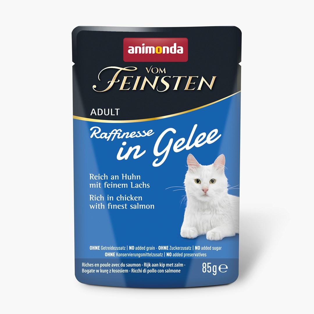 animonda Vom Feinsten Adult Raffinesse i gelé - kylling med laks, vådfoder til kat - 85 g