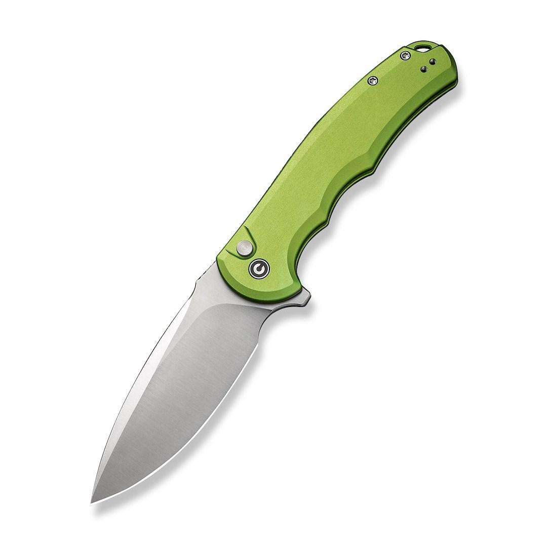 Foldekniv med knaplås – Praxis, aluminium, grøn