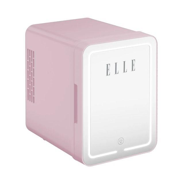 Elle mini køleskab 4 l med LED makeupspejl lilla