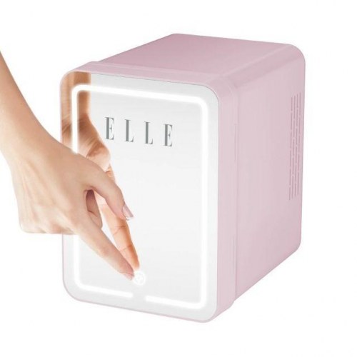 Elle mini køleskab 4 l med LED makeupspejl - lilla