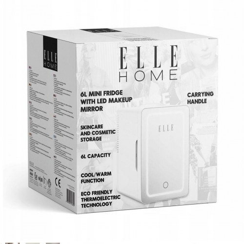 Elle 6 l hvidt mini-køleskab med LED makeupspejl