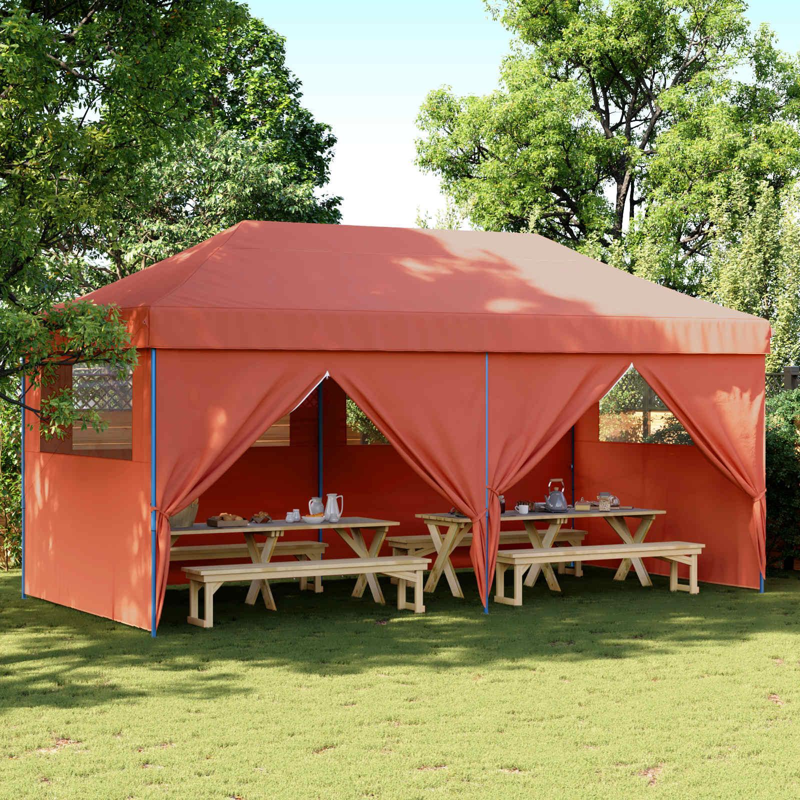 Partytelt terrakotta 292 × 580 × 315 cm - oxford-stof, pop-up