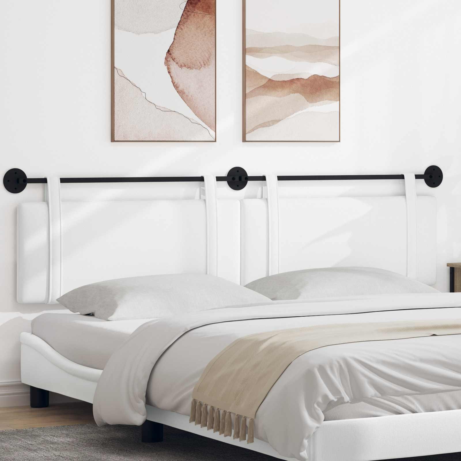 Hængende Hovedgavl Vægmonteret Hvid 210 x 55 x 5 cm Stof