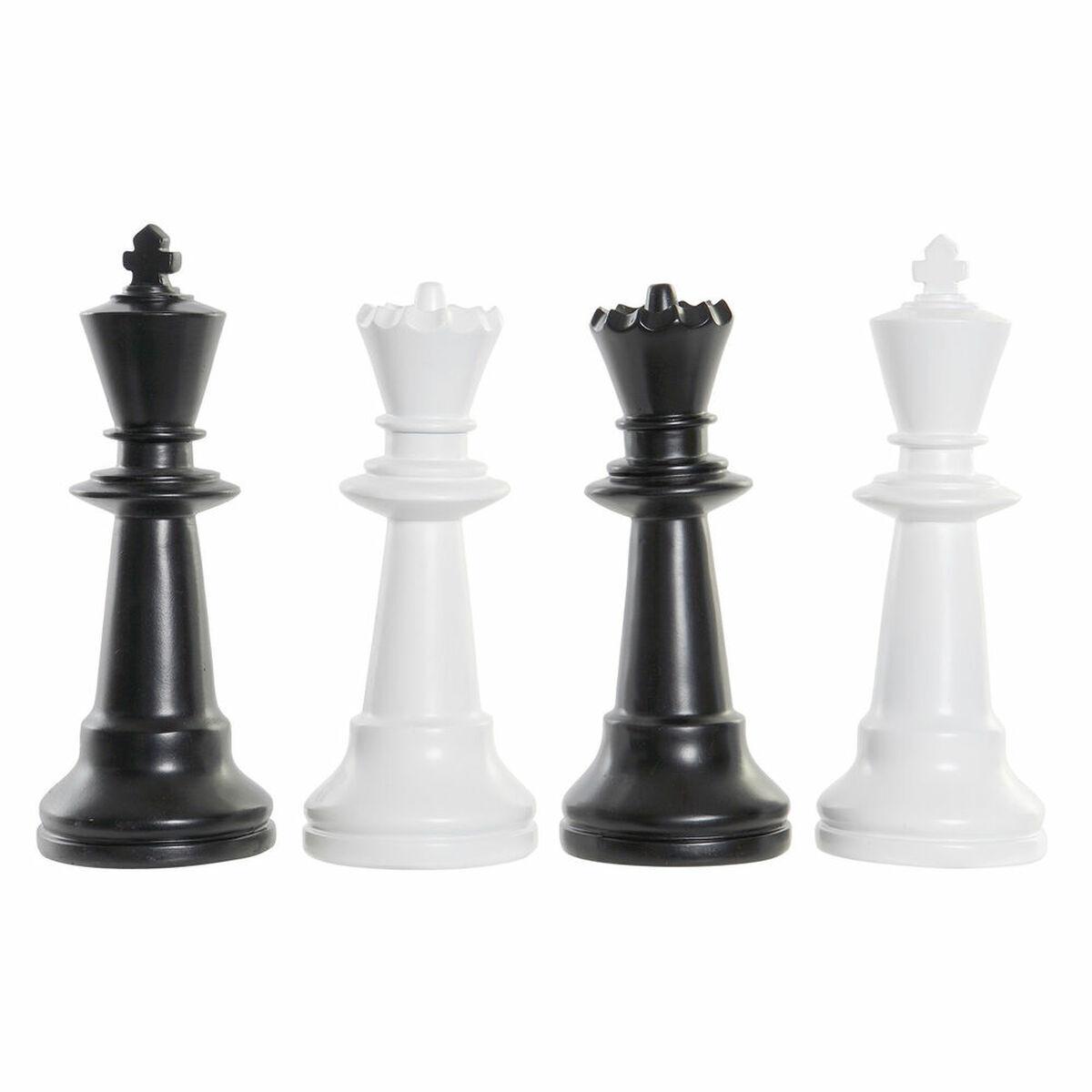 Dekorative skakfigurer - sort/hvid, 4 stk. (OUTLET B)