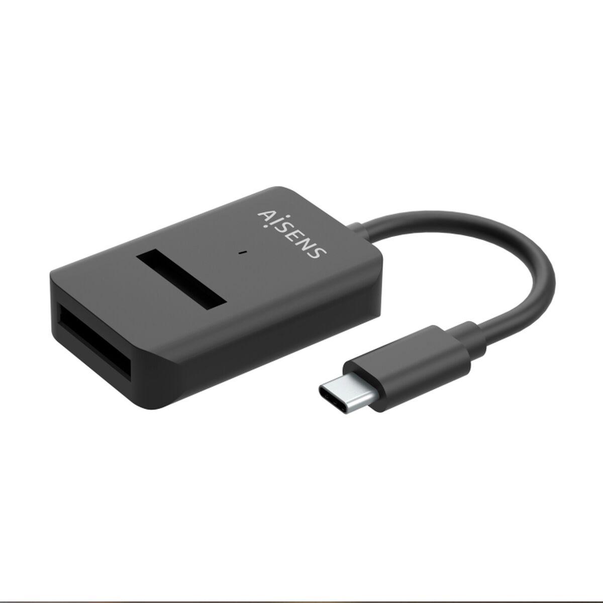 Aisens ASUC-M2D011-BK USB‑C til SATA M.2 kabeladapter med LED