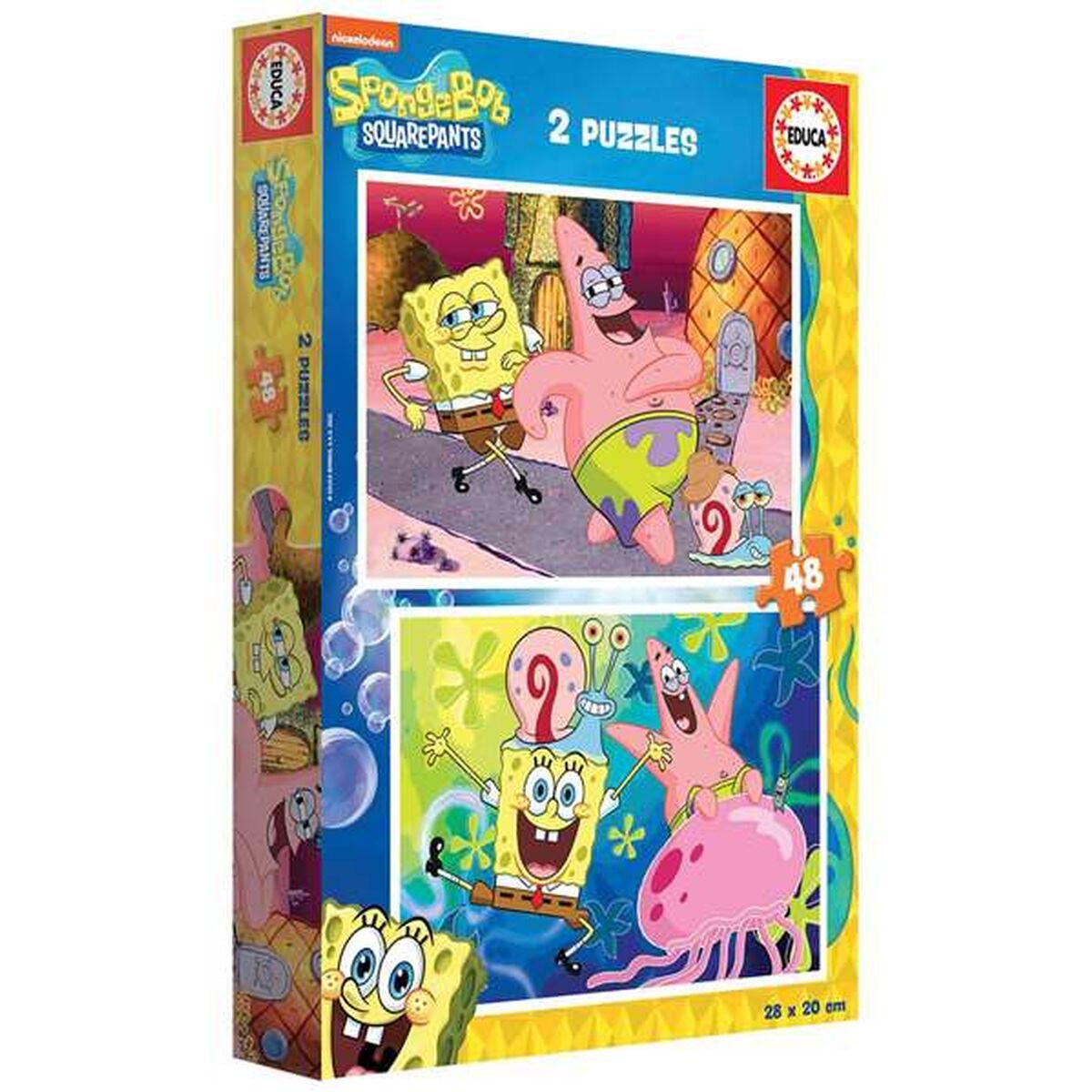 Educa puslespil - 2 x 48 brikker med SpongeBob
