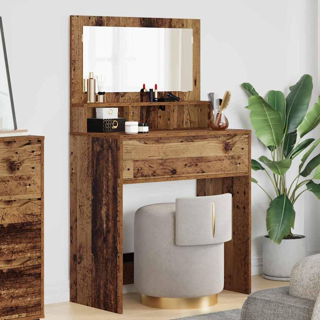 Soveværelsessminkeborde 80 X 39,6 X 135 Cm Konstrueret Træ - Gammelt træ