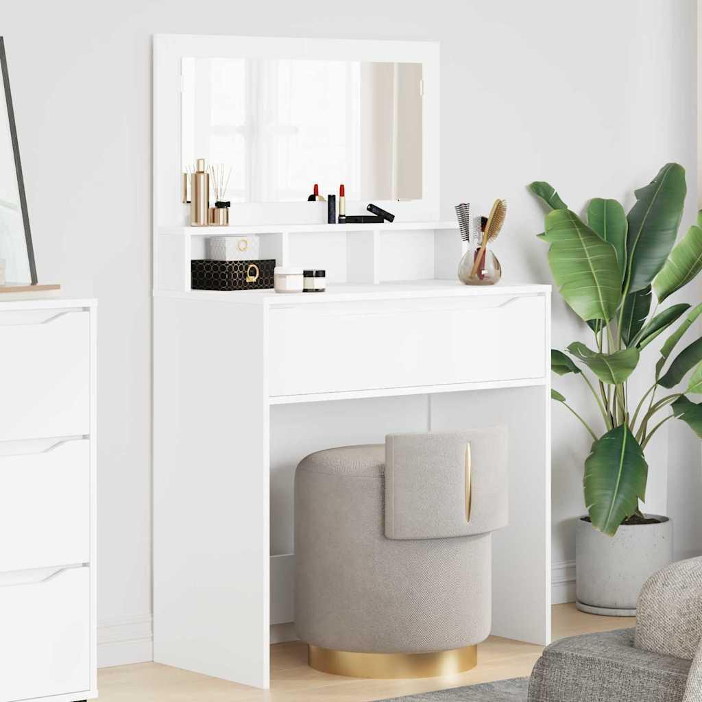 Soveværelsessminkeborde 80 X 39,6 X 135 Cm Konstrueret Træ - Hvid
