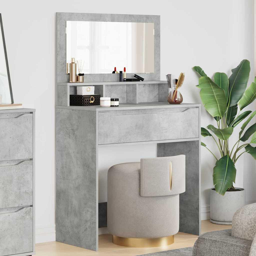 Soveværelsessminkeborde 80 X 39,6 X 135 Cm Konstrueret Træ - Betongrå