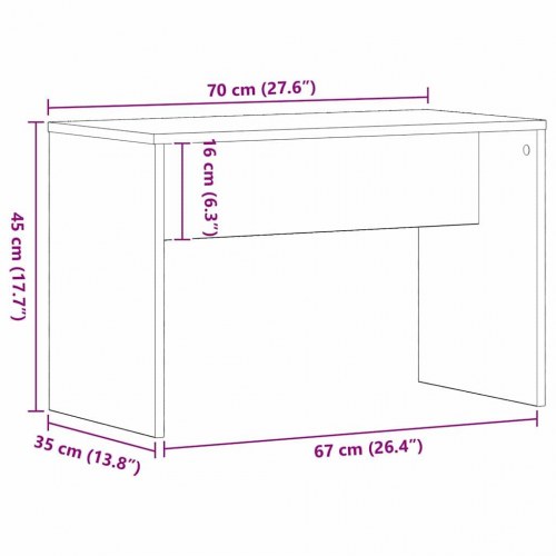 Skammel i sort eg 70 x 35 x 45 cm