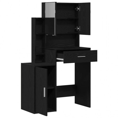 Sminkebord med skuffe Sort eg 80 x 35 x 132 cm Konstrueret træ