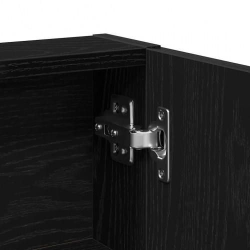 Sminkebord med skuffe Sort eg 80 x 35 x 132 cm Konstrueret træ