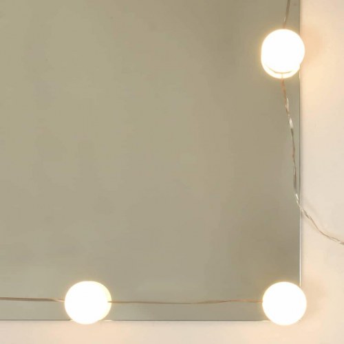 Makeupbord med LED-spejl - artisan egetræ, 100 × 40 × 130 cm, konstrueret træ