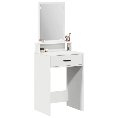 Dressingbord med skuffe Hvid 50 x 41 x 140 cm Konstrueret træ