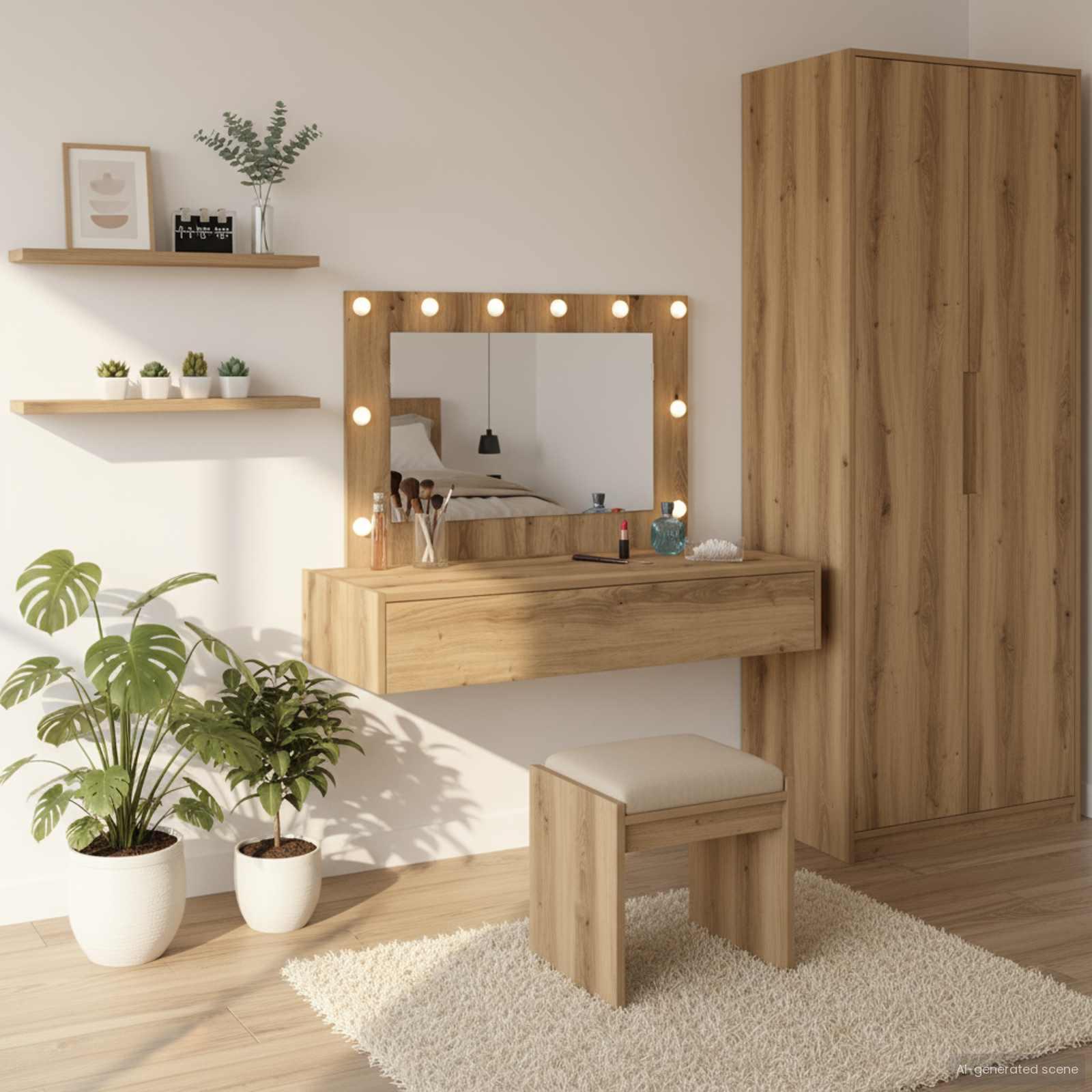 Klædeskab med skuffe Brun 100 x 40 x 70 cm Konstrueret træ