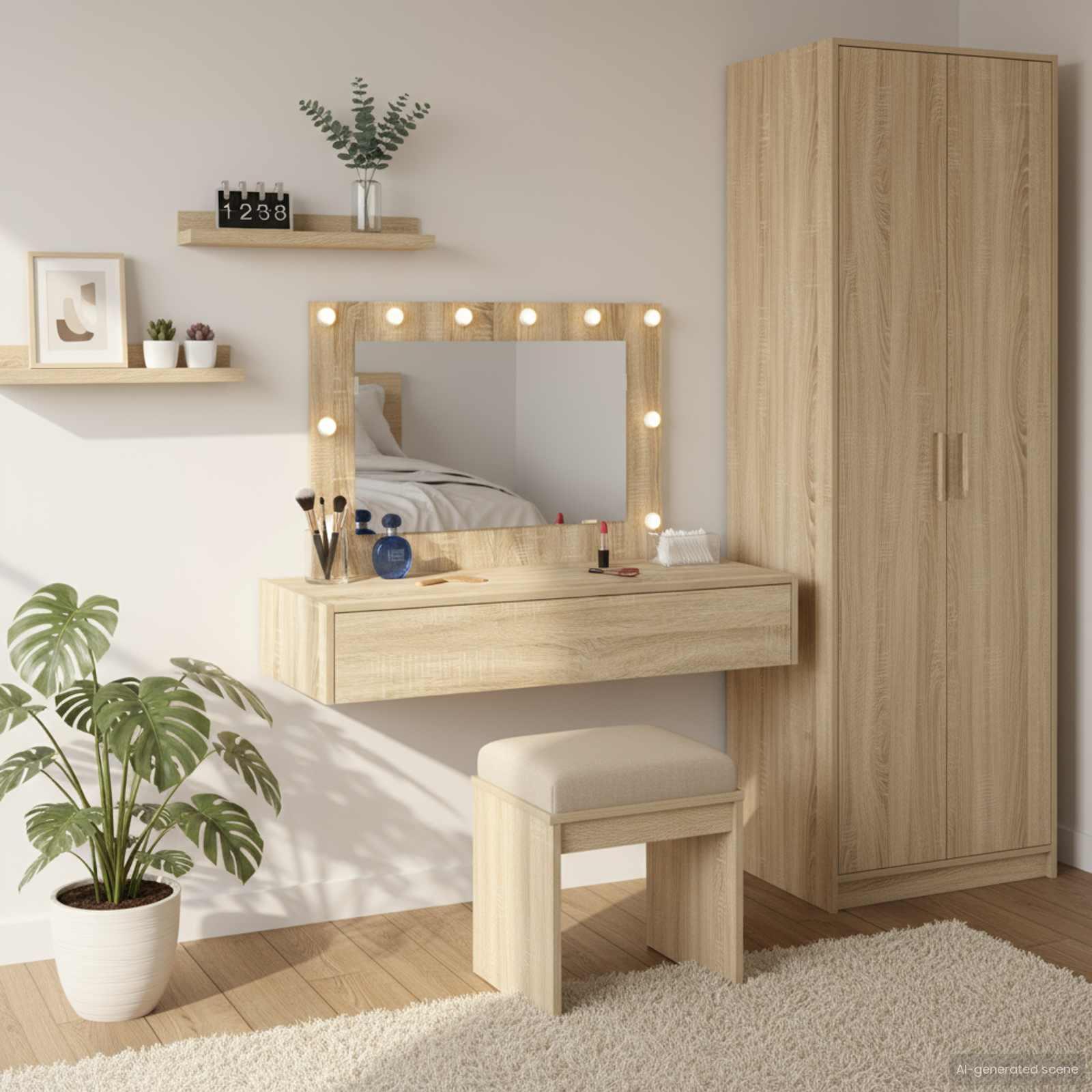 Klædeskab med skuffe Brun 100 x 40 x 70 cm Konstrueret træ