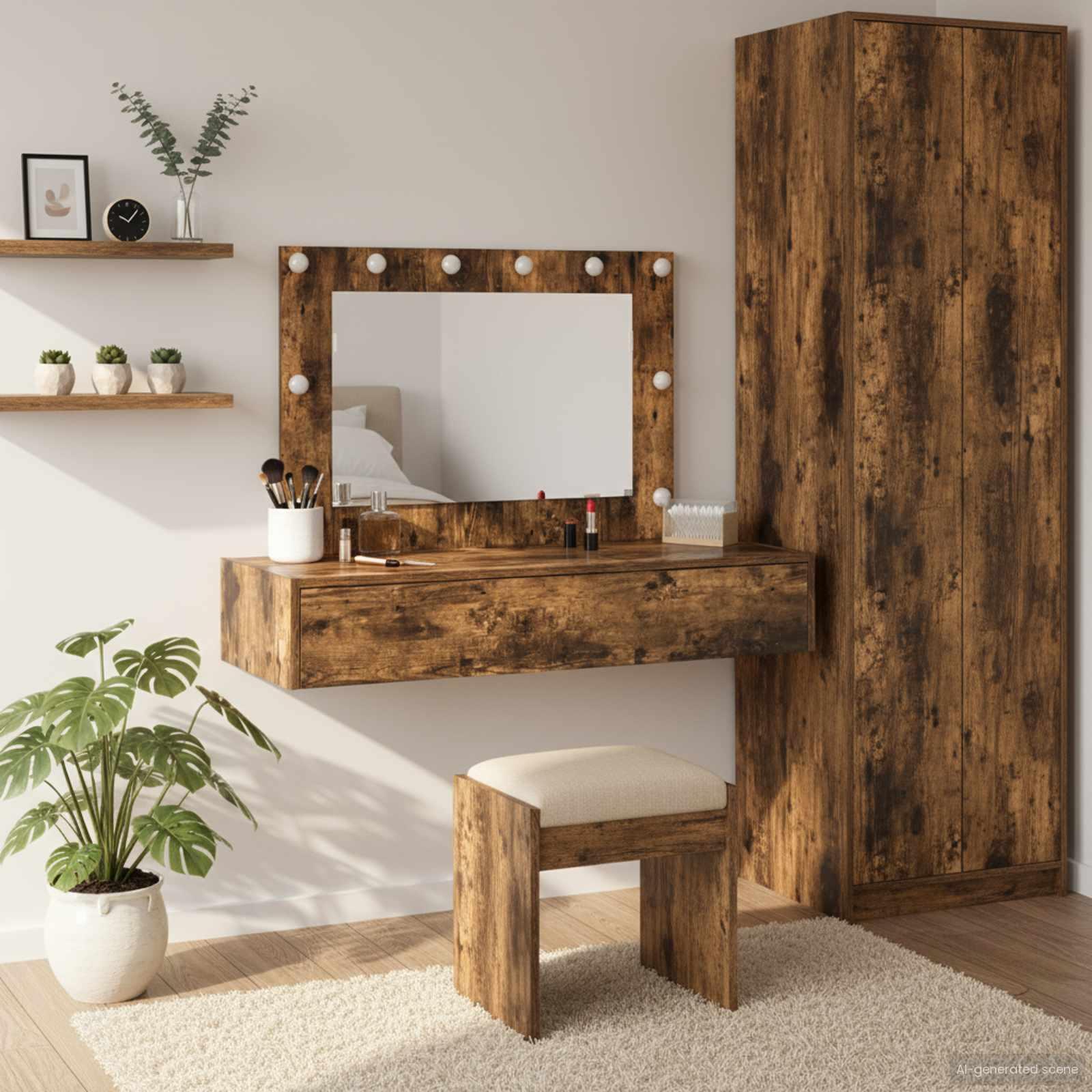 Klædeskab med skuffe Brun 100 x 40 x 70 cm Konstrueret træ
