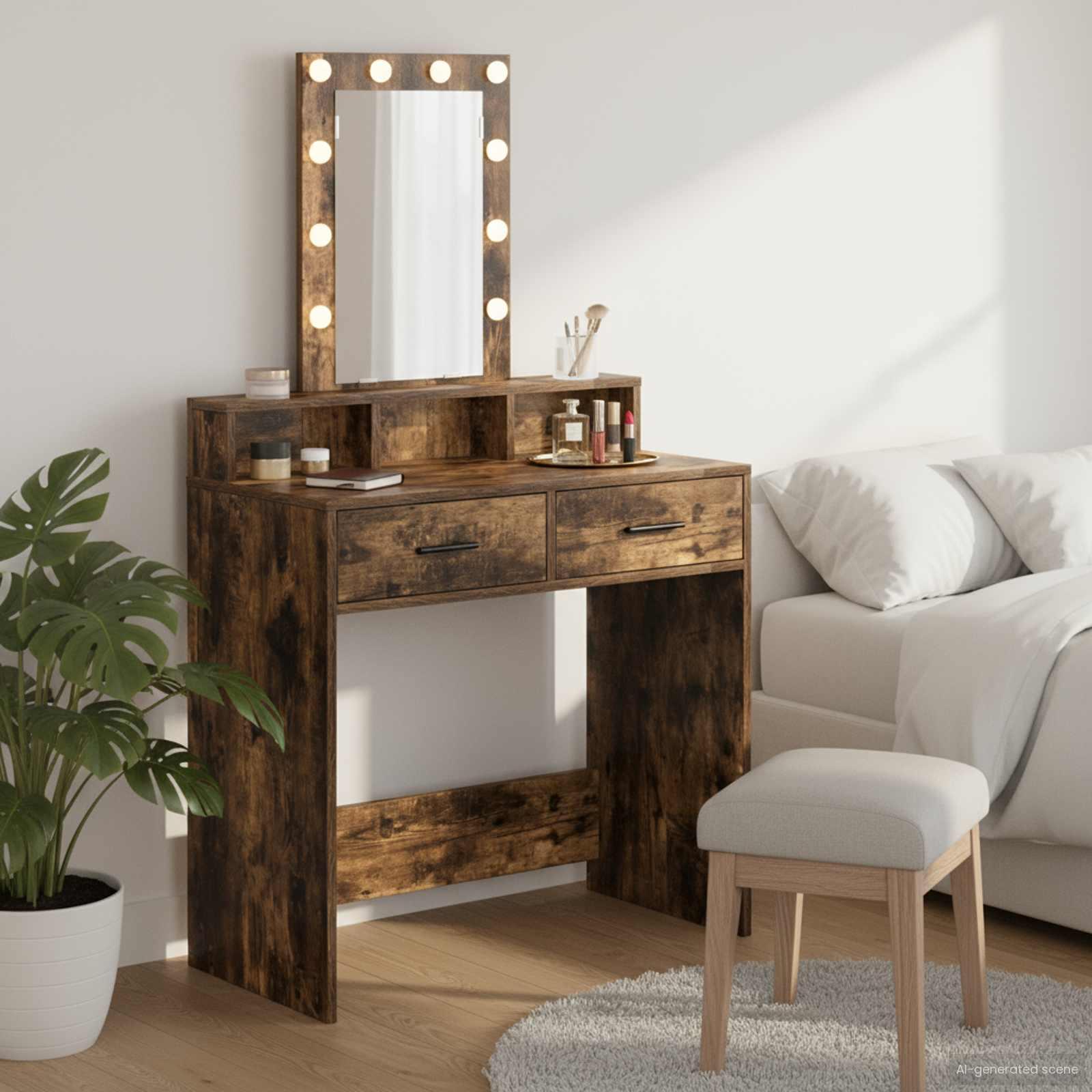 Klædeskab med skuffe Brun 79 x 41 x 140 cm Konstrueret træ