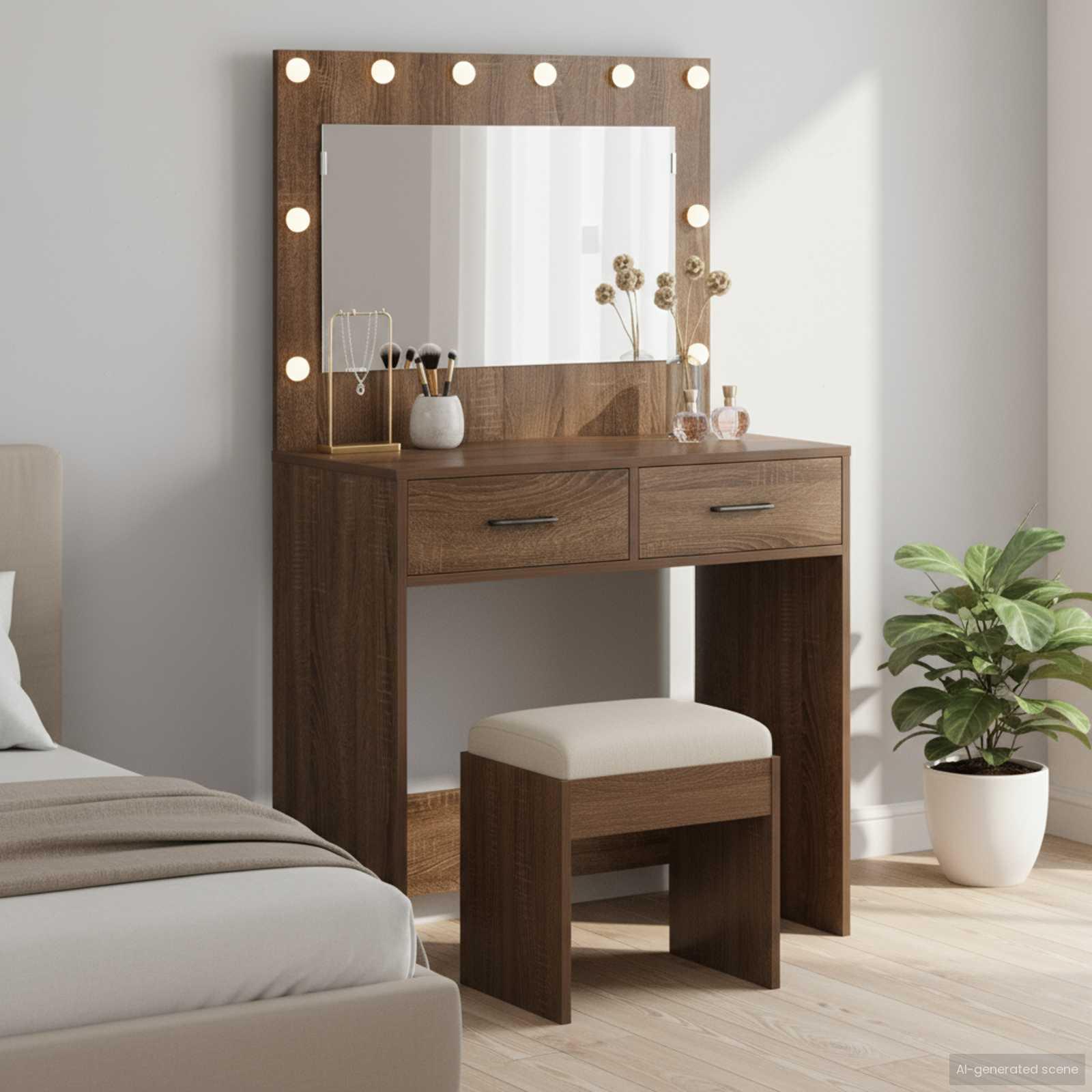 Make-up Bord Brun eg 78.5 x 41 x 135 cm Konstrueret træ