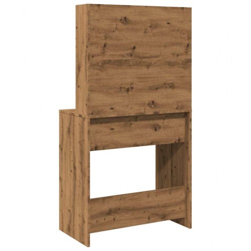 Makeupbord med LED-lys 74,5×40×141 cm - kunsteg