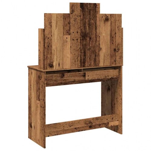 Makeupbord med spejl 96×39×142 cm - gammelt træ-look