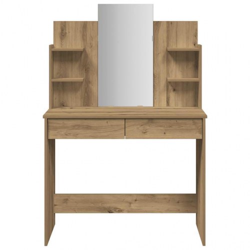Makeupbord med spejl 96x39x142 cm - kunsteg