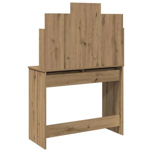 Makeupbord med spejl 96x39x142 cm - kunsteg