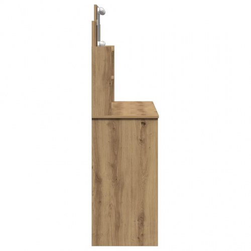 Makeupbord med LED-lys 96×40×142 cm - kunsteg