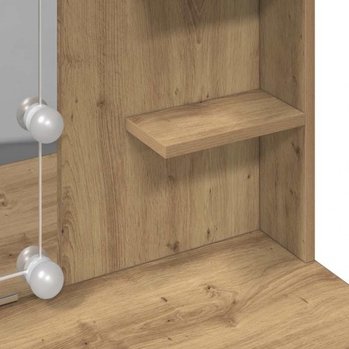 Makeupbord med LED-lys 96×40×142 cm - kunsteg