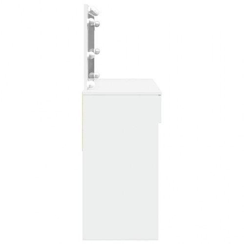 Makeupbord med LED-lys 100x40x120 cm hvid