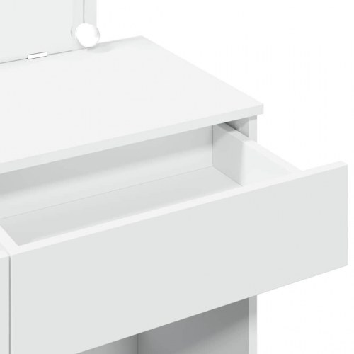 Makeupbord med LED-lys 100x40x120 cm hvid