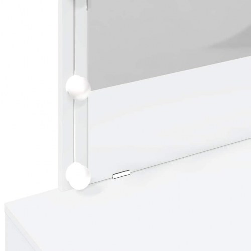 Makeupbord med LED-lys 100x40x120 cm hvid